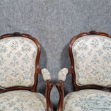 Pair of armchairs from the Napoleon III period in rosewood