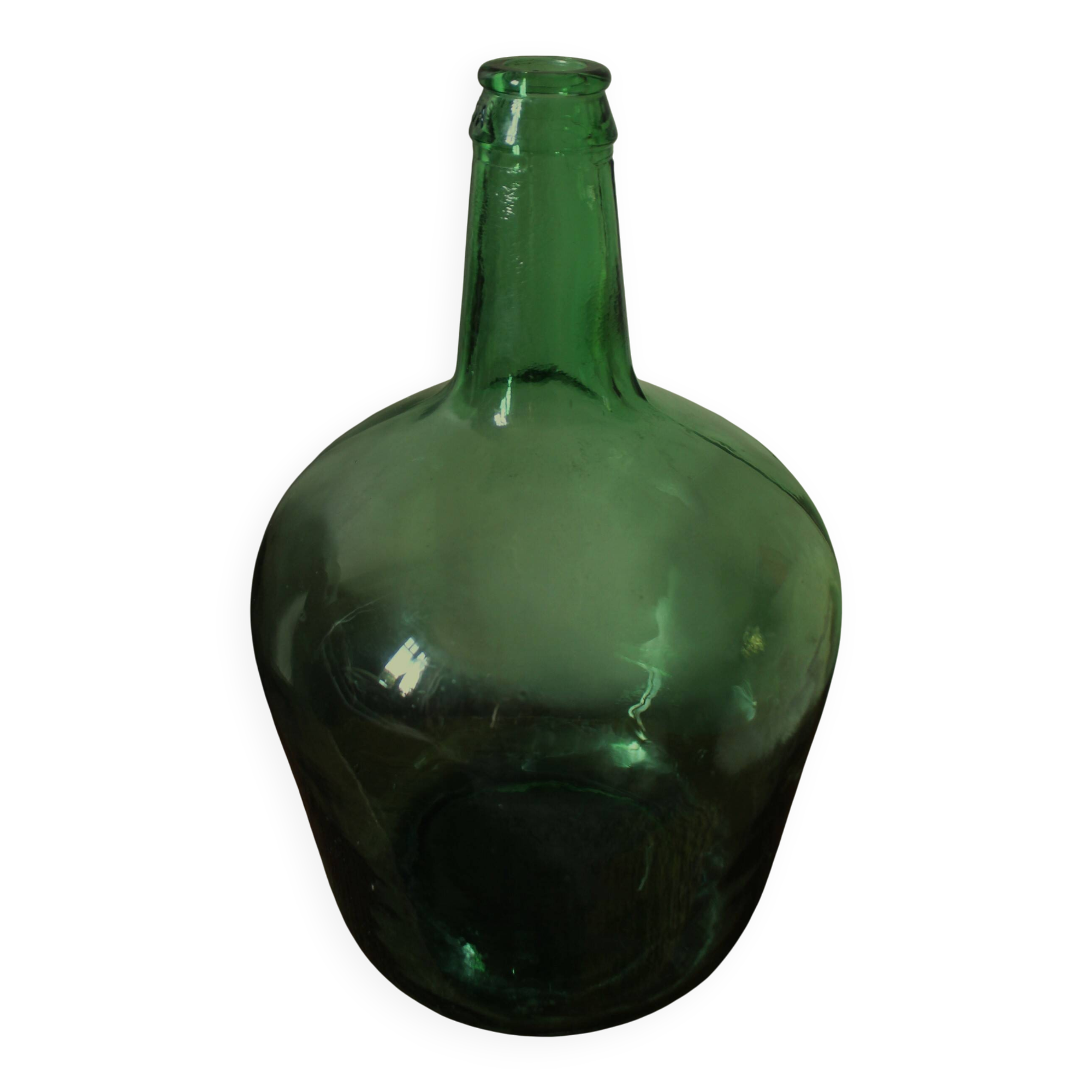 Dame Jeanne carboy from the Viresa collection in dark green glass