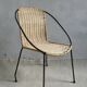 Fauteuil enfant en fer et rotin, vintage
