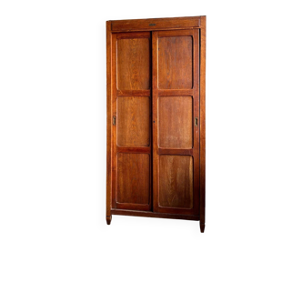 Dark wood sliding door wardrobe A. Lafond (Reims)