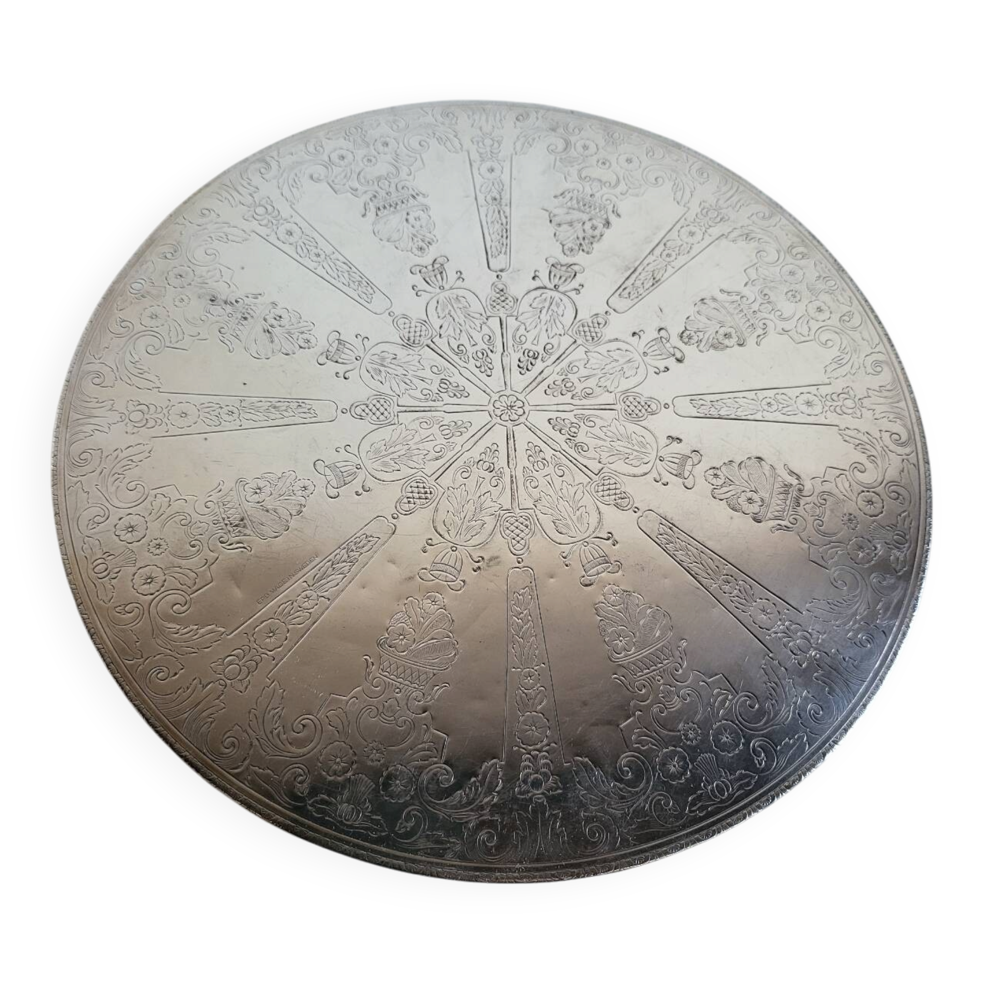 Silver-plated metal trivet EPB made in Sweden