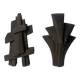 Pair of Dutch brutalist cast stone concrete abstract sculptures, ca 1960s