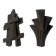 Pair of Dutch brutalist cast stone concrete abstract sculptures, ca 1960s