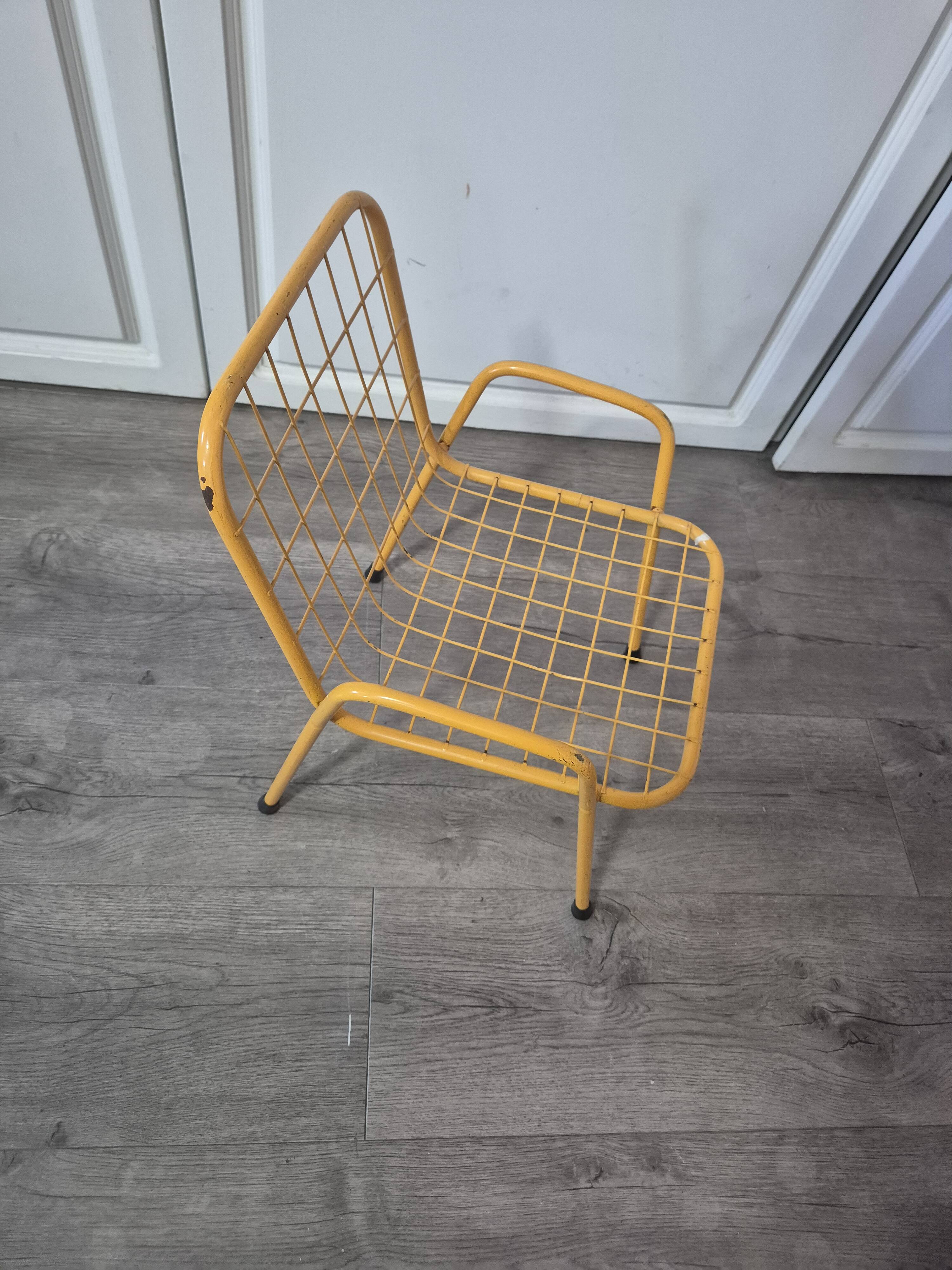 Vintage yellow metal children's chair