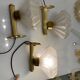 Murano Glass Brass Sconces Set of 3 1950’s