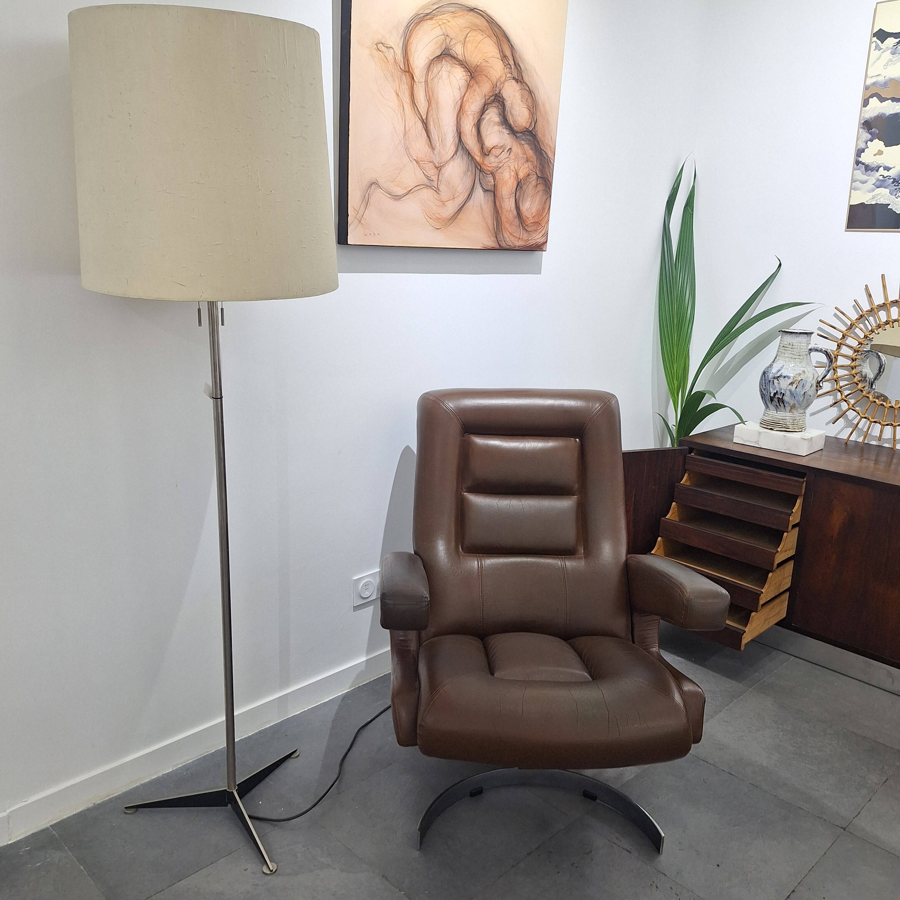 60s leather armchair