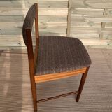 4 Scandinavian chairs made of teak and fabrics