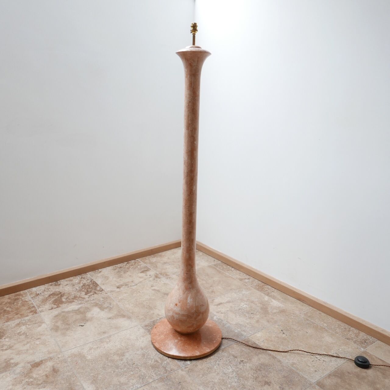 Tessalated pink marble floor lamp