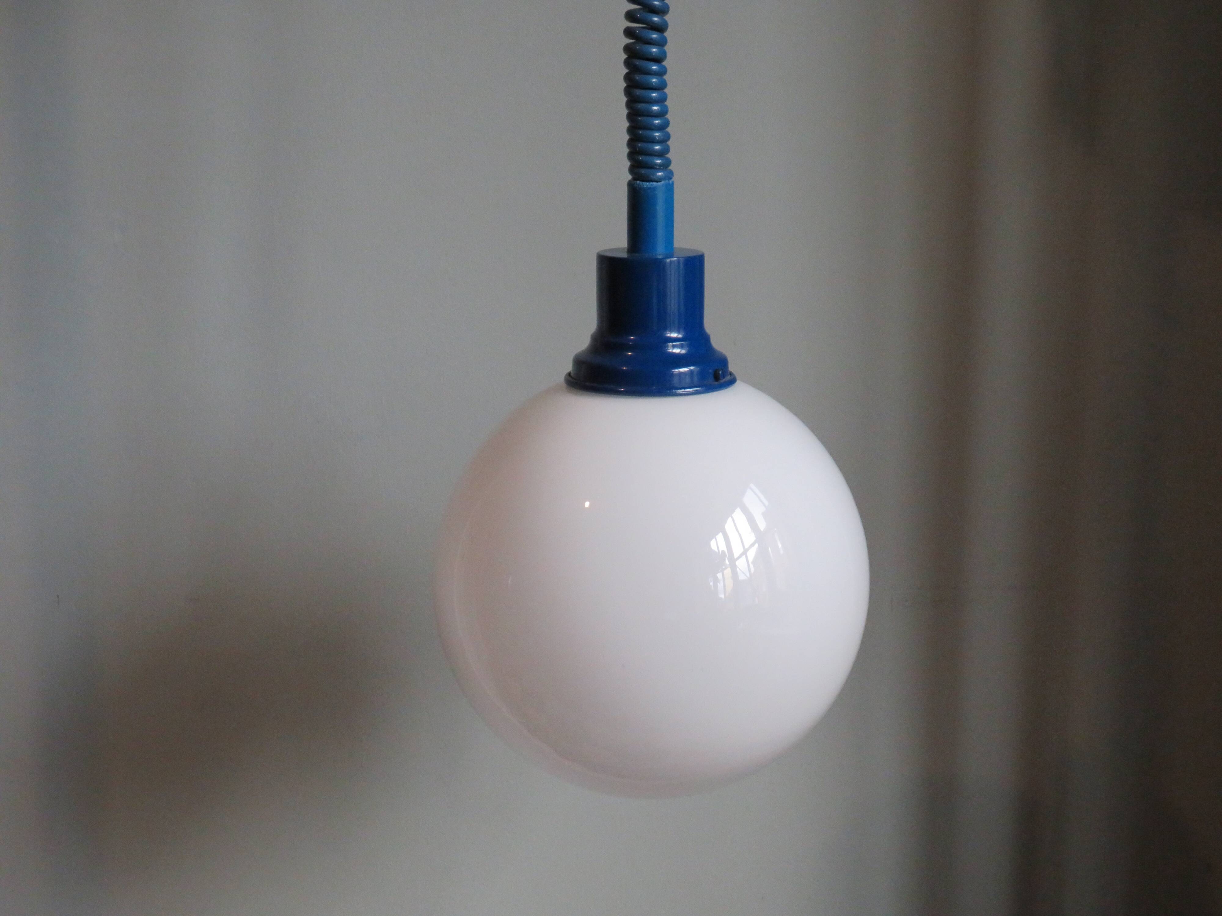 Opaline glass pendant lamp, Germany 1970s