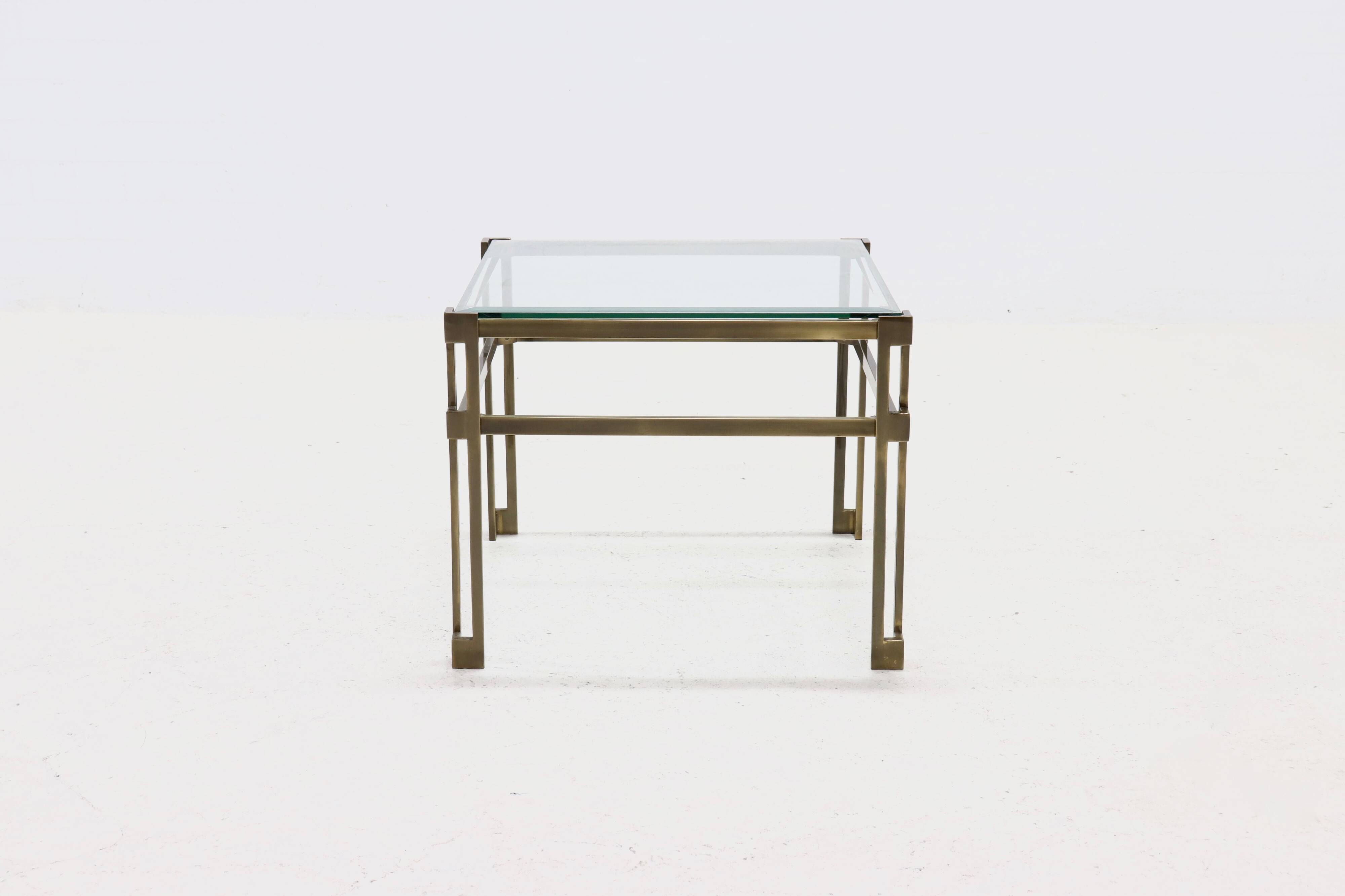 Solid Cast Bronze Side Table 1970s