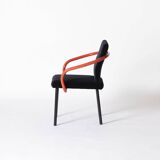Ettore Sottsass Memphis Mandarin Chair for Knoll reupholstered in cotton velvet