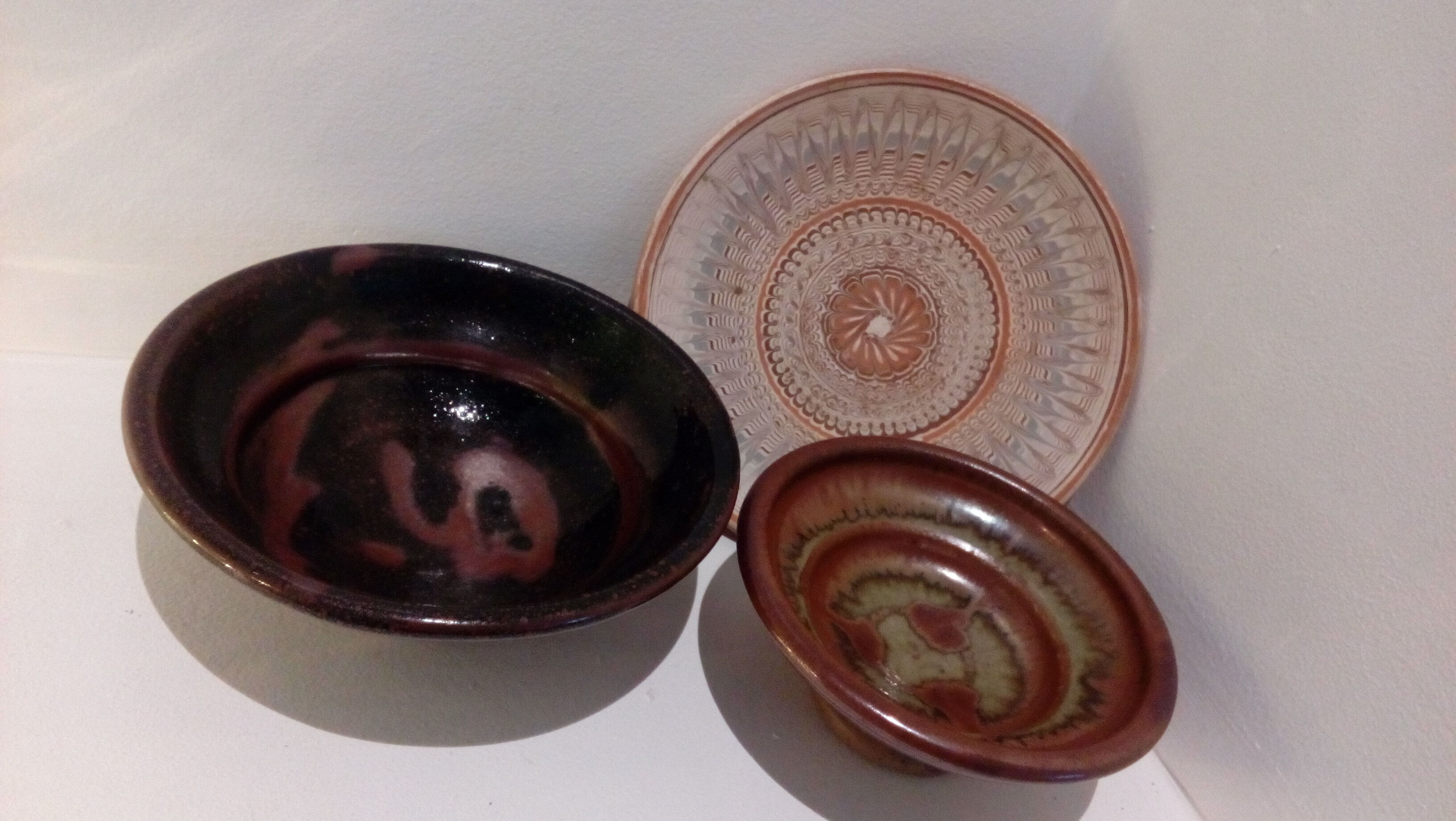 Trio of traditional handcrafted ceramic pockets