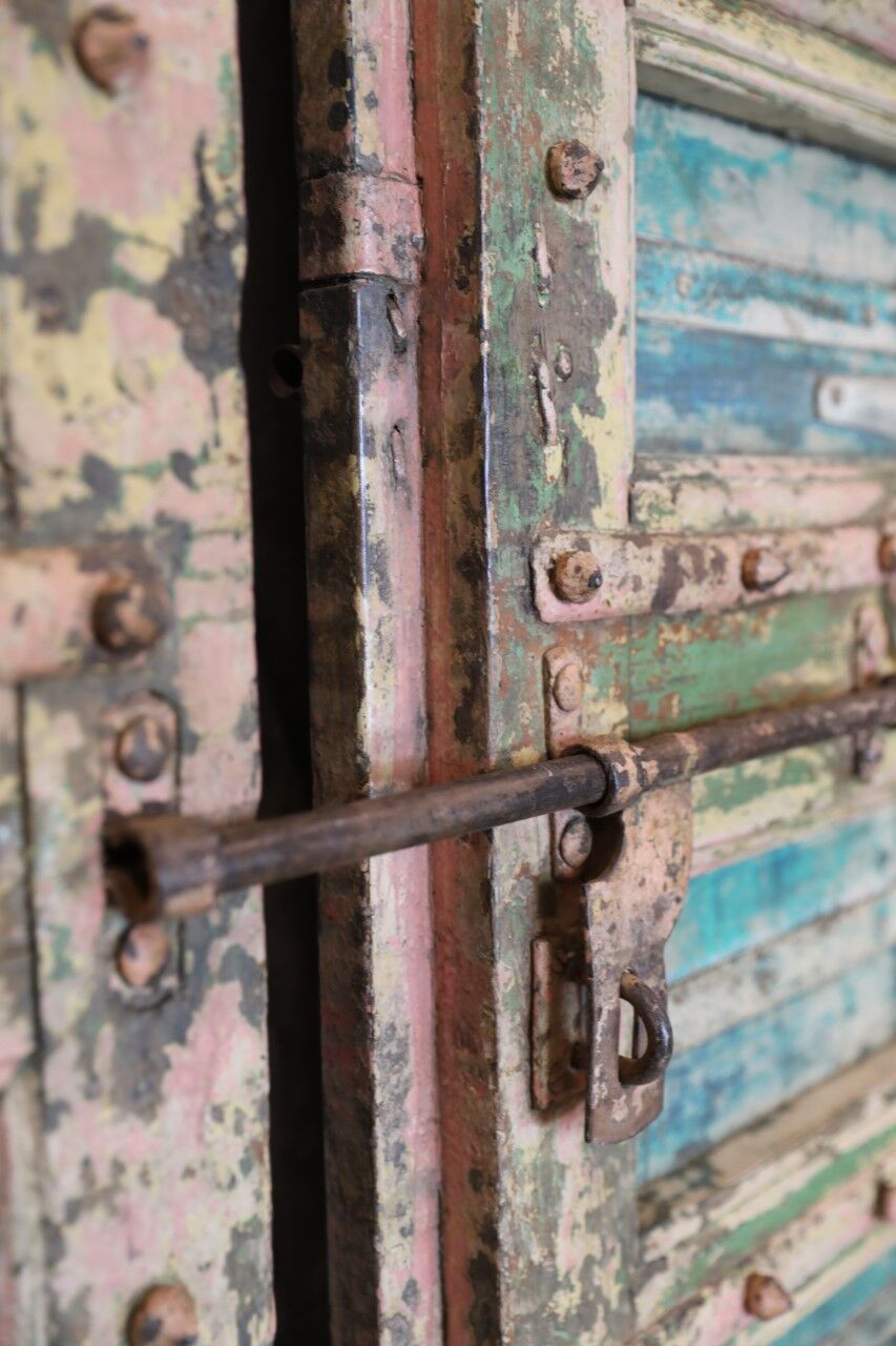 Indian door 2 leaves multicolor with closure