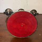 Paire de bougeoirs style art deco en metal argente