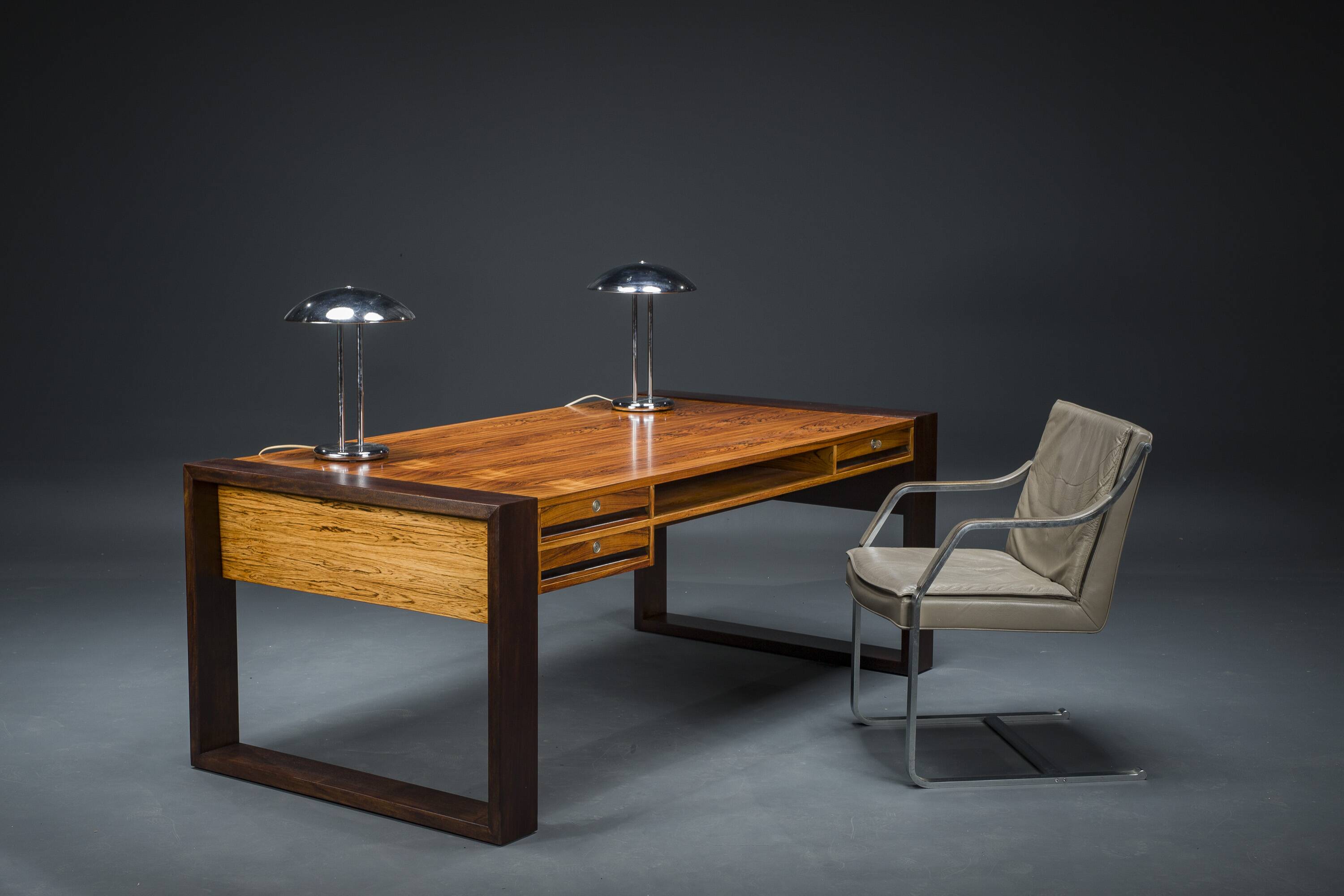 Vintage Rosewood Executive Desk, 1960s