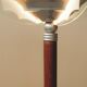 Art Deco floor lamp in oak, metal and glass, circa 1930