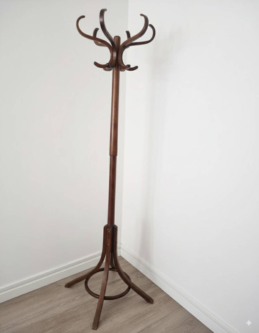 Wooden parrot coat rack