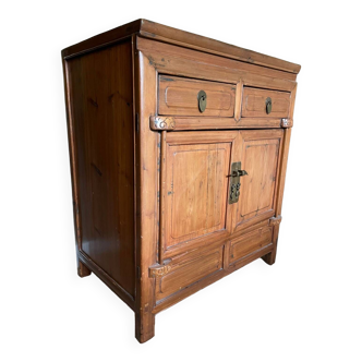 Chinese chest of drawers or extra chest in exotic wood with two drawers and two leaves