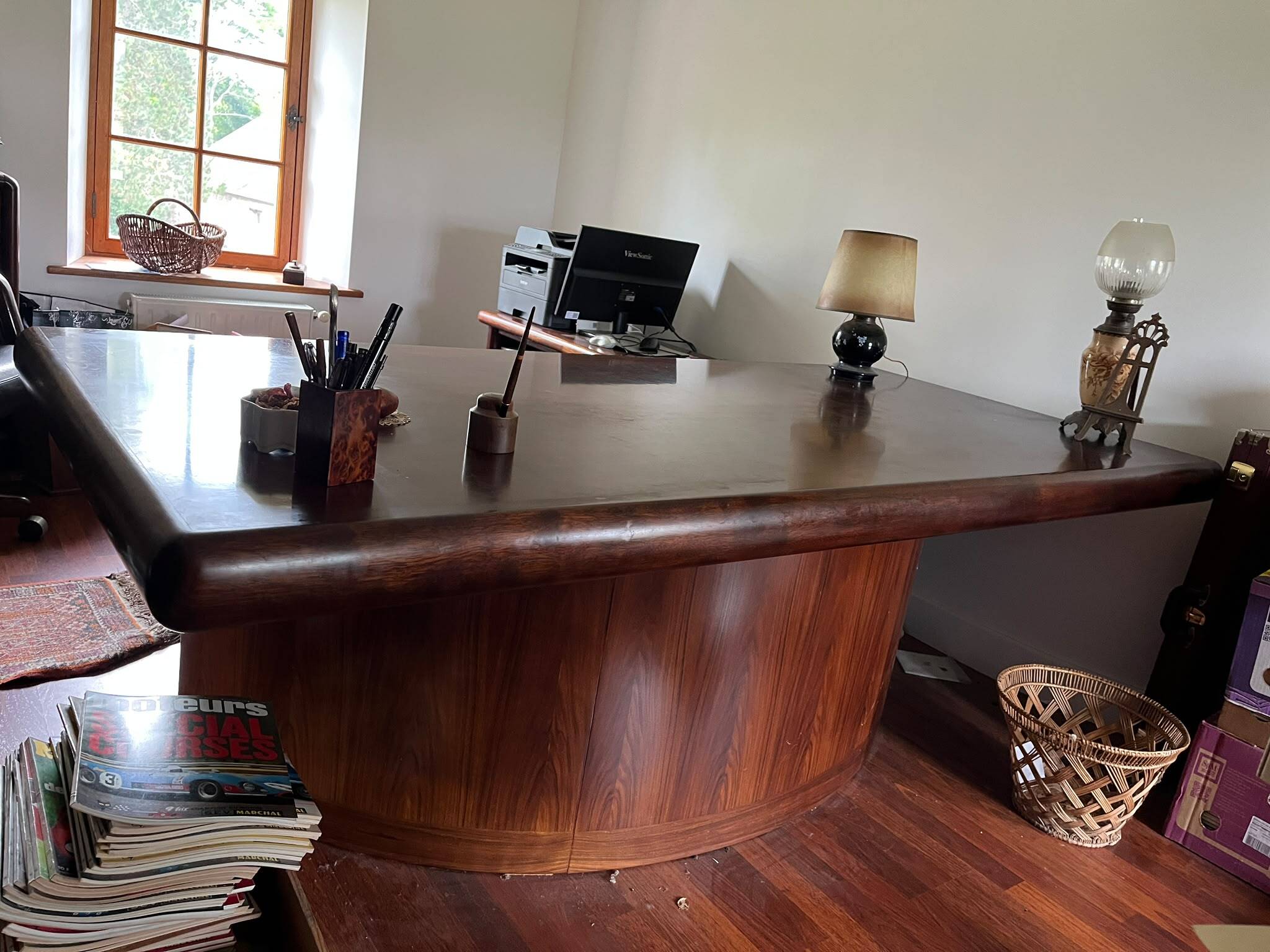 Bureau de direction danois Dyrlund Super Skyline en bois et placage de palissandre, 1970