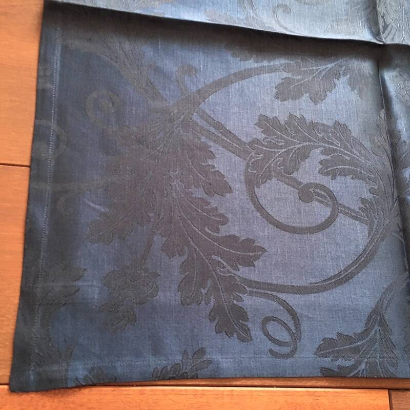 Serviette Christofle "Orangerie" Lin & Coton Bleu Marine