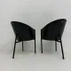 Ensemble postmoderne de 2 chaises en cuir, Italie, 1980