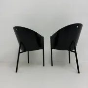 Postmodern set of 2 leather chairs  Italy, 1980