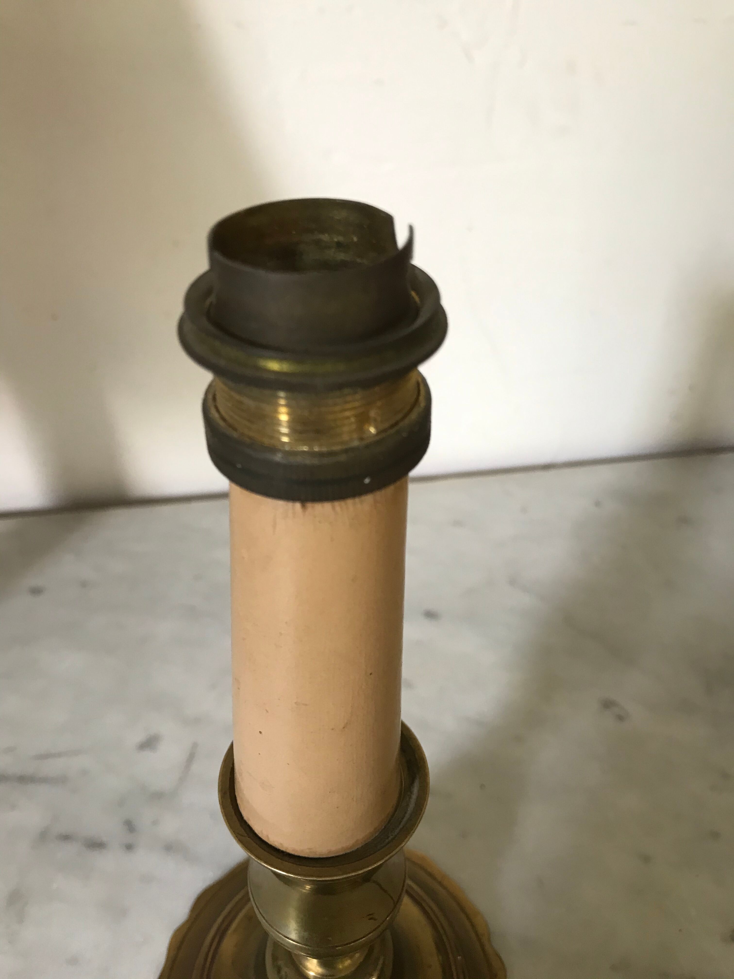 Pair of brass bedside lamps