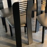 Ensemble de 4 chaises post-modernes brutalistes