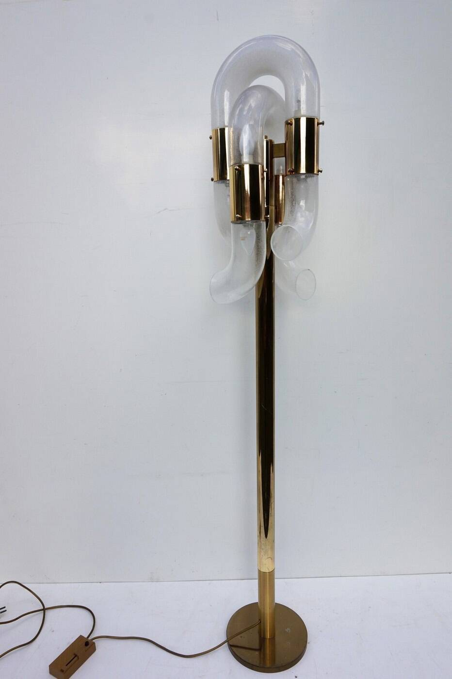 Lampe de sol en verre de Murano par Aldo Nason pour Mazegga, années 1970.