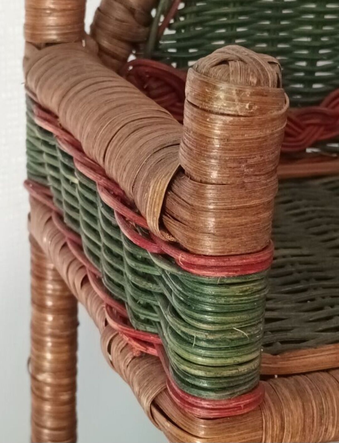 Vintage wicker wall shelf