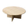 Table basse ronde moderniste en travertin, 1970s