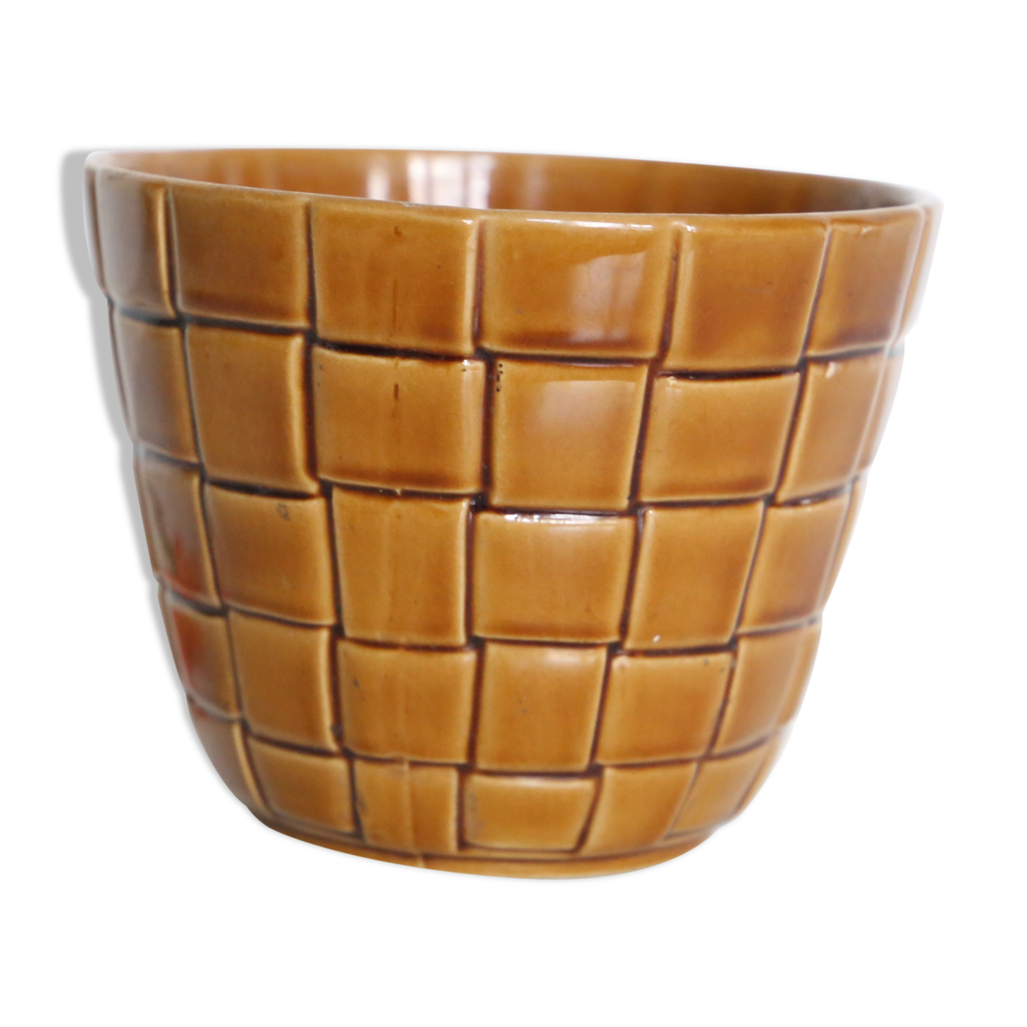 Ancient ceramic pot cover, Saint Clement earthenware, vintage