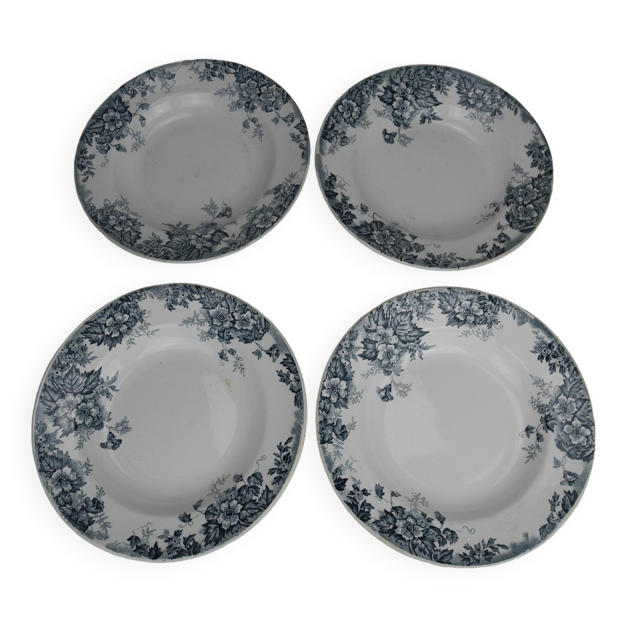 4 Moulin Loups Marie Louise french soup plates