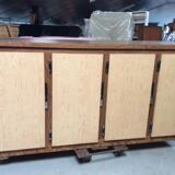 Old fridge behind wooden bar