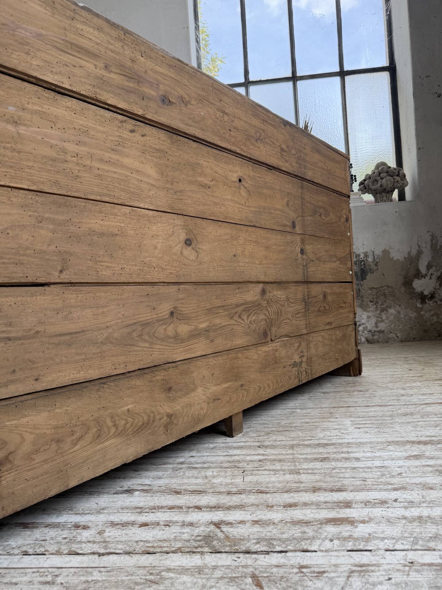 1950s pine workshop furniture 175cm