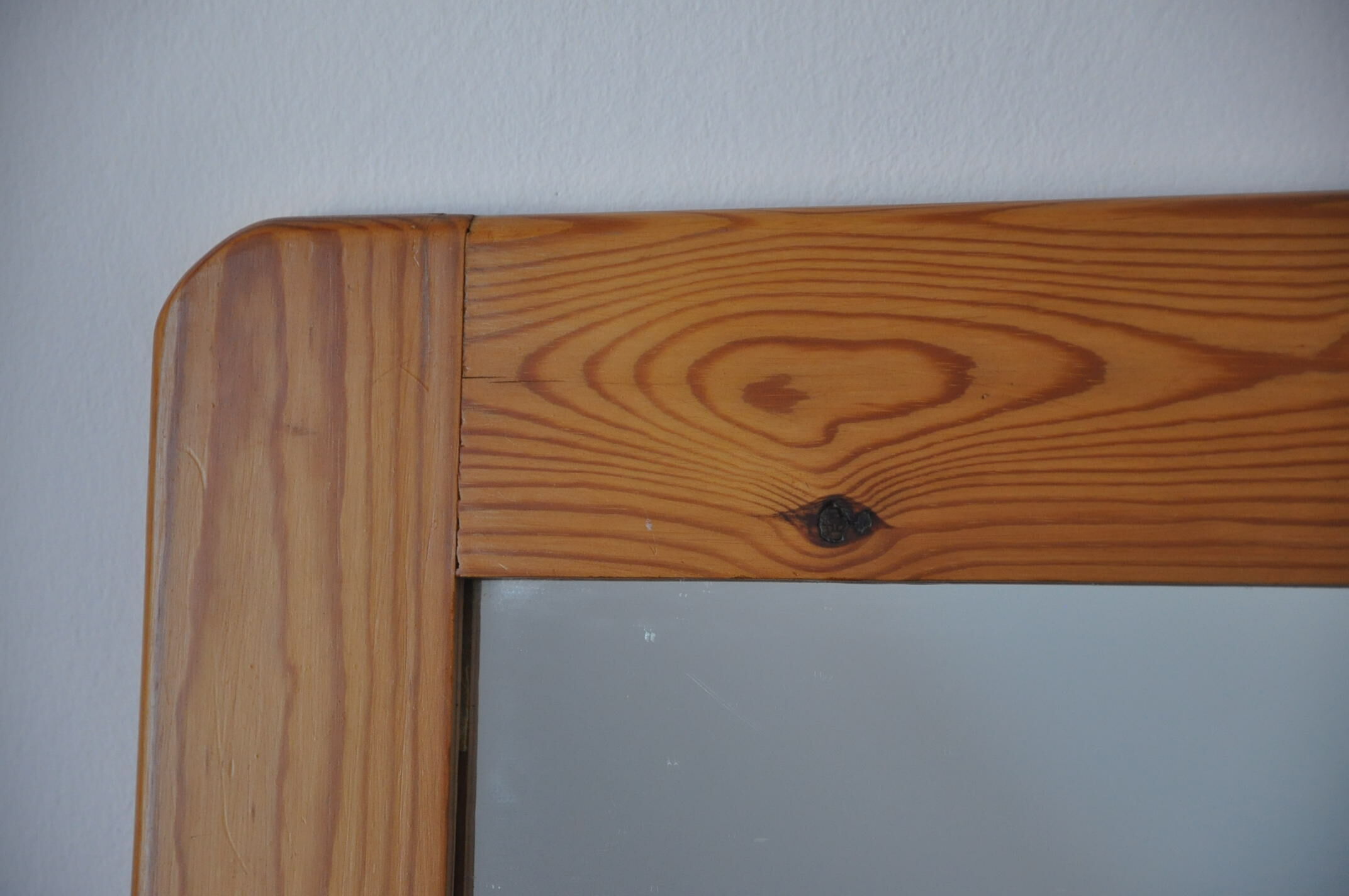 Wooden mirror 70s pine
