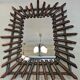 Bamboo mirror and vintage rattan 70s (60x50cm)