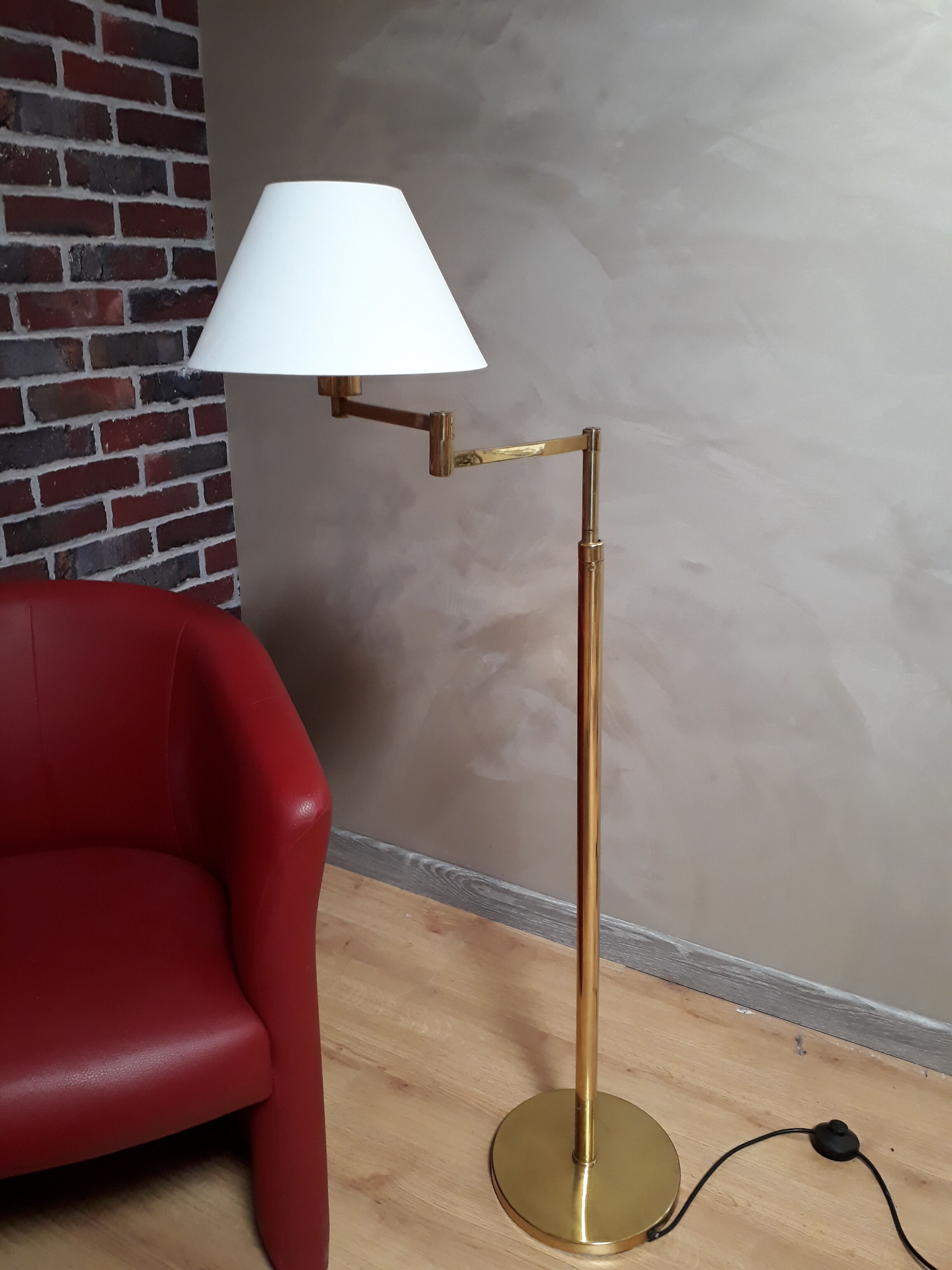 Floor lamp polished brass 60s