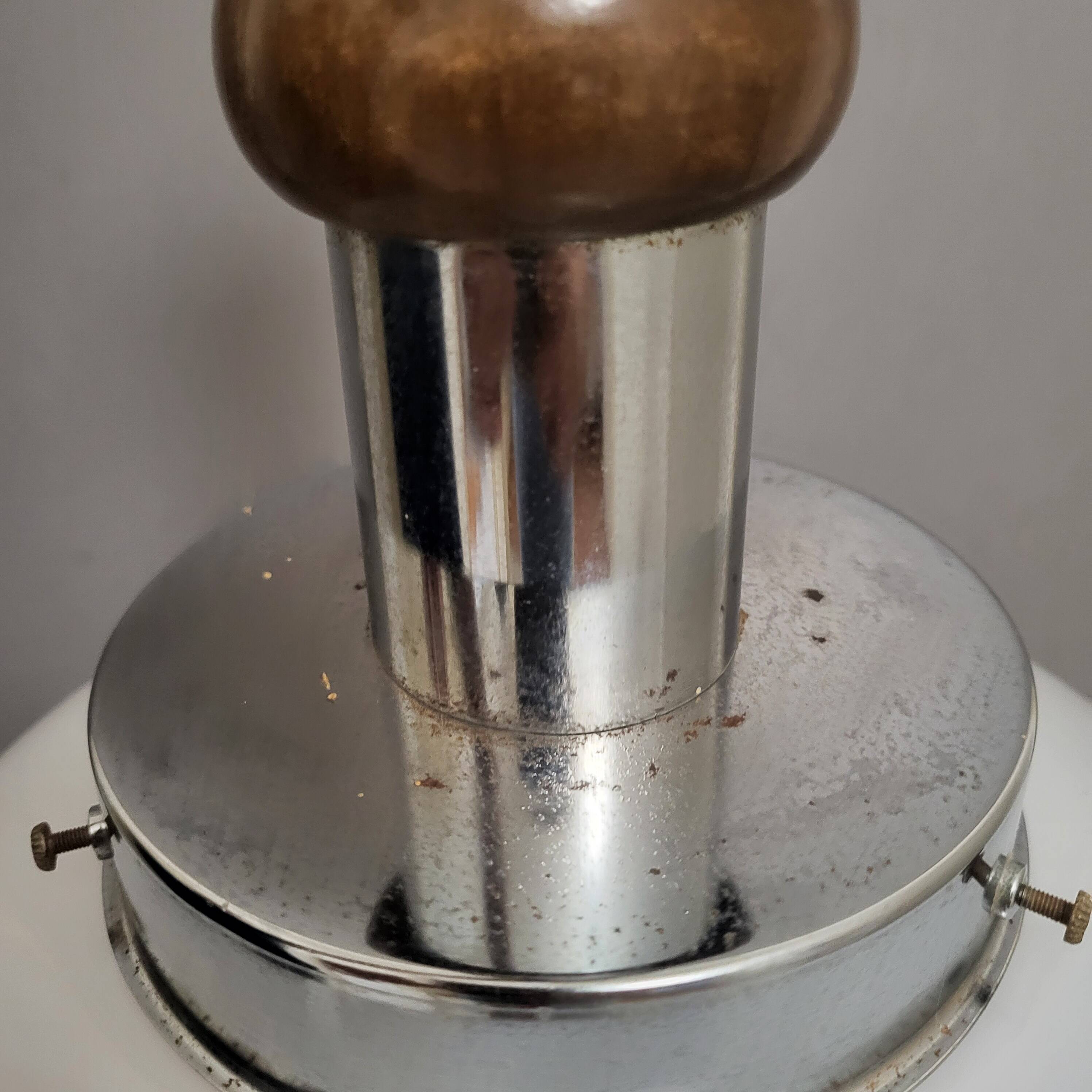Mazzega glass and chrome mushroom pendant light, Murano, 1960-70, space age