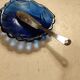 Vintage silver metal butter in shell shape