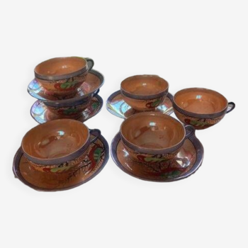 Set of 6 cups and 5 saucers made in Japan