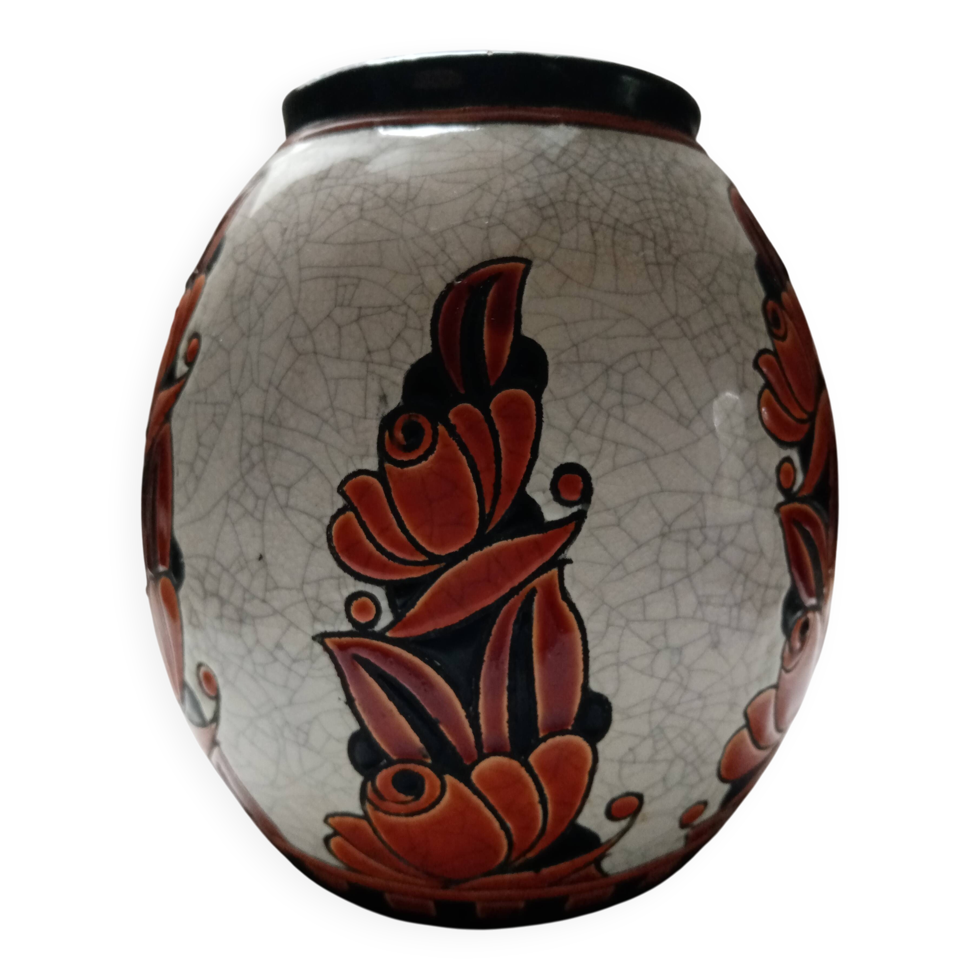 Art Deco vase Manufacture Boch la louviére design Charles Catteau