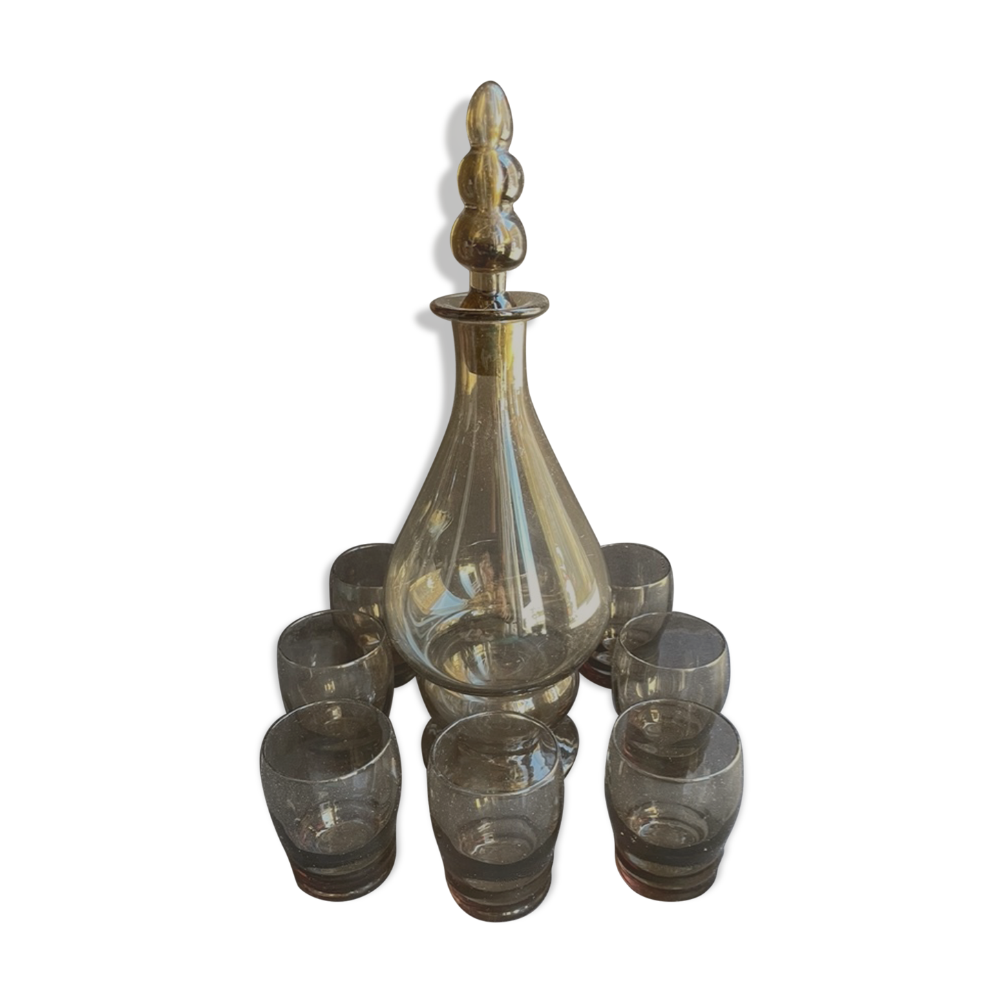 Liquor service smoked glass