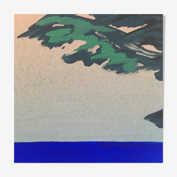 Pine on the sea, painting