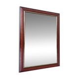 Vintage Cherry Wood Wall Mirror with Gilt Detail & Beveled Glass, 1980