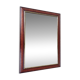 Vintage Cherry Wood Wall Mirror with Gilt Detail & Beveled Glass, 1980