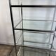 1980s stainless steel and glass bookcase shelf