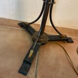 Bronze design floor lamp, black lacquered and glass cup