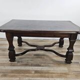 Walnut coffee table with crossed legs