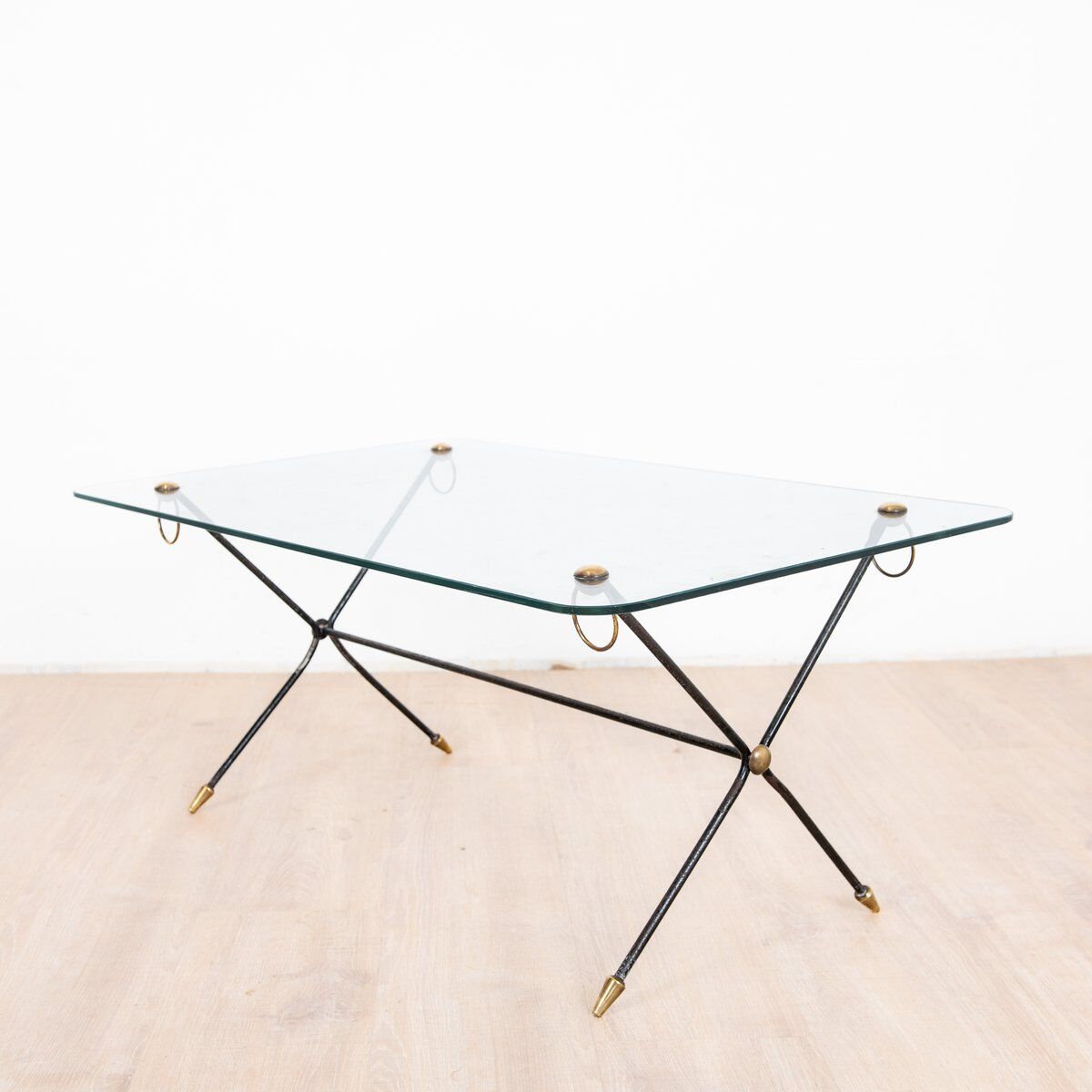 Metal and glass coffee table, 1960